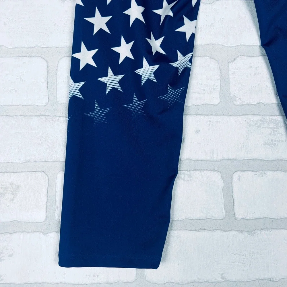 Under Armour Kids Navy Blue Stars and Stripes HeatGear Capri Leggings YMD